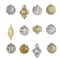 12ct. 4" Gold & Silver Shatterproof Luxe Ornament Set